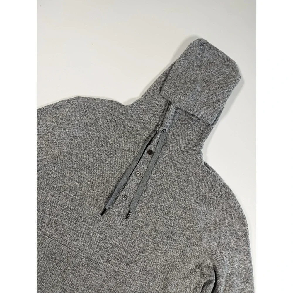 Banana Republic Hoodie Mens Medium Gray Ultra Soft Waffle Henley Hoodie Thermal